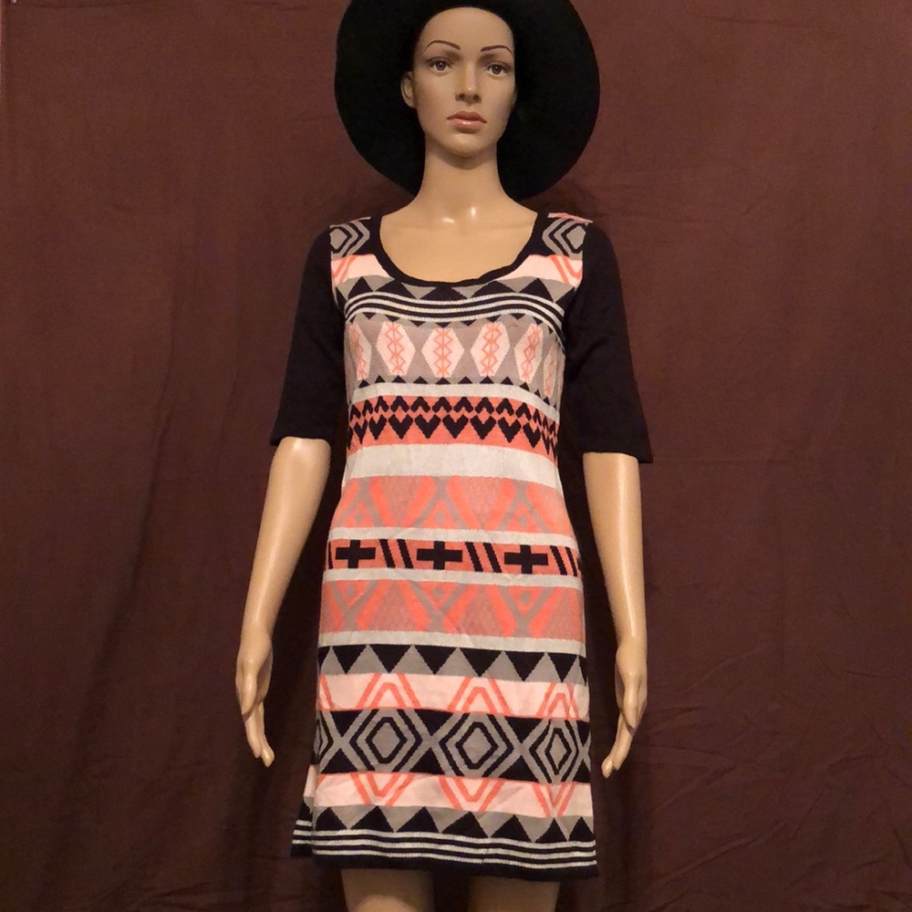 Patterned Sweater Dress
